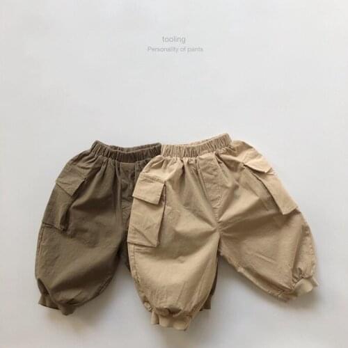 Childrens Cargo Pants 2 3 4 5 6 7 Y Baby Boy Trousers Spring Autumn Korean Pockets Cotton Pants for Boy Kids Casual Loose Pants