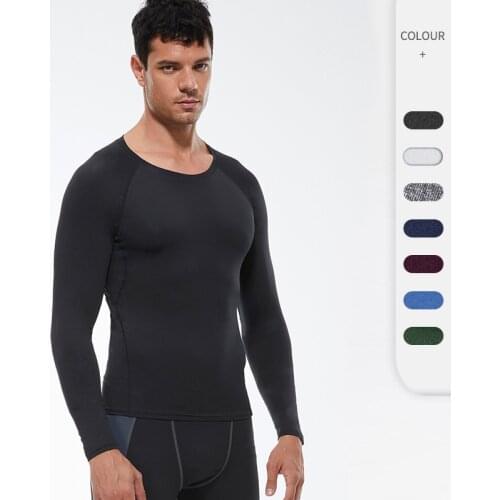 Running T-Shirt For Men Long Sleeve Quick Dry Sport Shirts Workout Fitness Bodybuilding Gym Clothing Tight Elastic Sweat Shirt