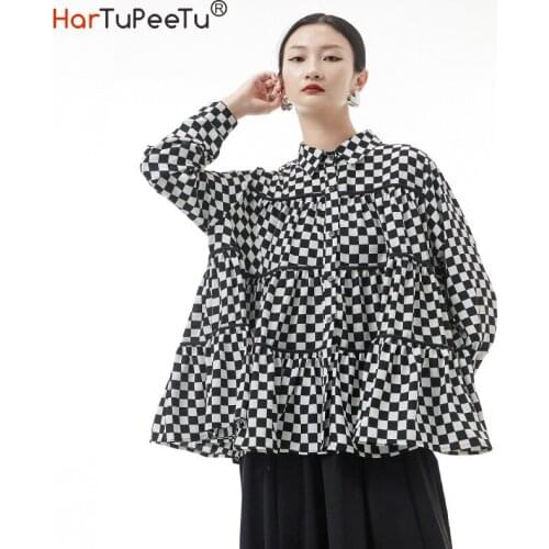 Блузки в клетку HARTUPEETU China At AliExpress