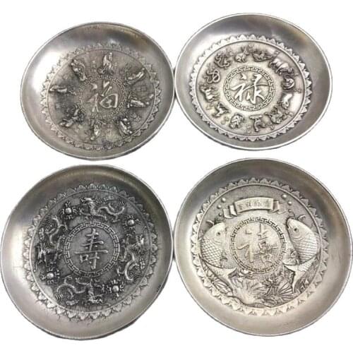 China OLD Tibetan Silver Chinese Silver Blessing Lu Life Pen Wash