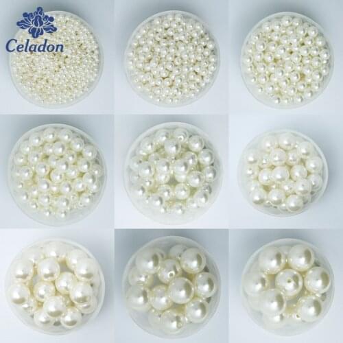 Wholesale 4/6/8/10/12/14/16/18/20mm Round Pearl Beads White Ivory Imitation Beads for DIY Necklace&Bracelets Jewelry Making