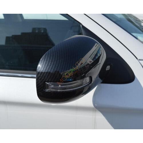 Carbon Fiber Style Rear View Mirror Cover Trim 2X For Mitsubishi Outlander 14-17