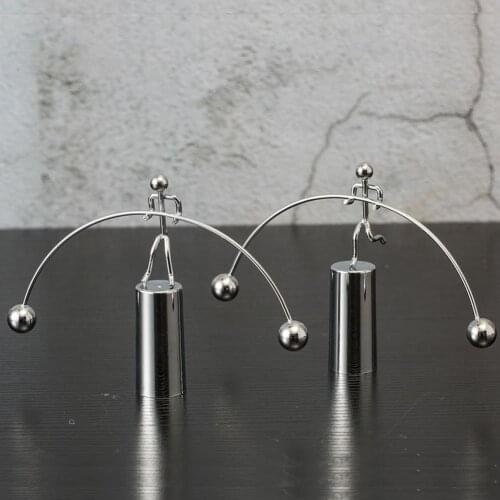 Metal Weightlifter Tumbler Kinetic Balance Decompression Home Office Desk Decor