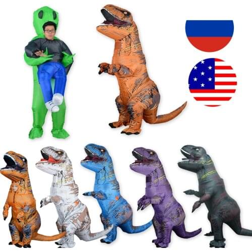 Inflatable Adult T REX Costume Dinosaur Costumes Blow Up Fancy Dress Mascot Party Cosplay Costume For Men Women Dino Cartoon