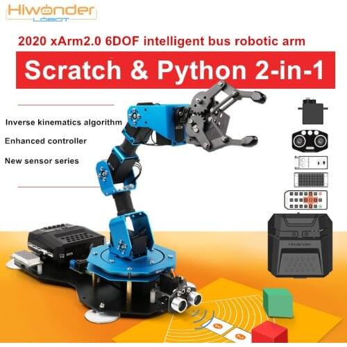2020 xArm2.0 6DOF Aluminum Robotic Arm Serial Bus Servo Scratch / Python Educational Robot Inverse Kinematics Algorithm
