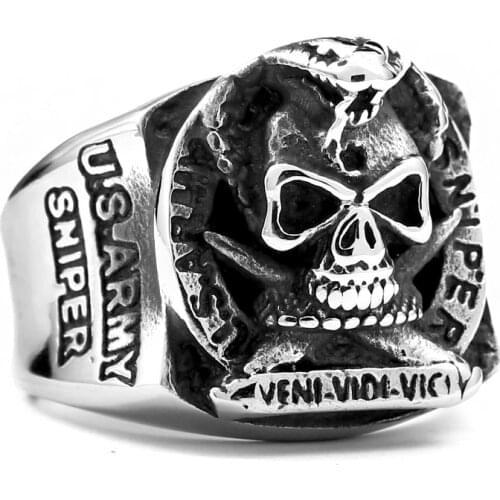 Punk Snake Skull Ring Gothic Animal for men 316L Stainless Steel Jewelry Hot Sell party gift