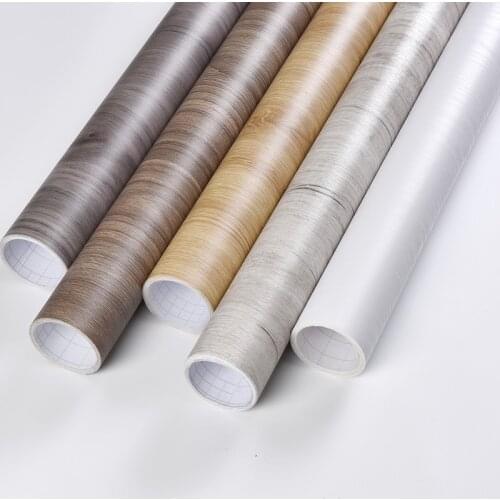 Custom PVC self-adhesive waterproof Tablecloth Thicken wood grain wallpaper Cabinet wardrobe Decor furniture renovation sticker