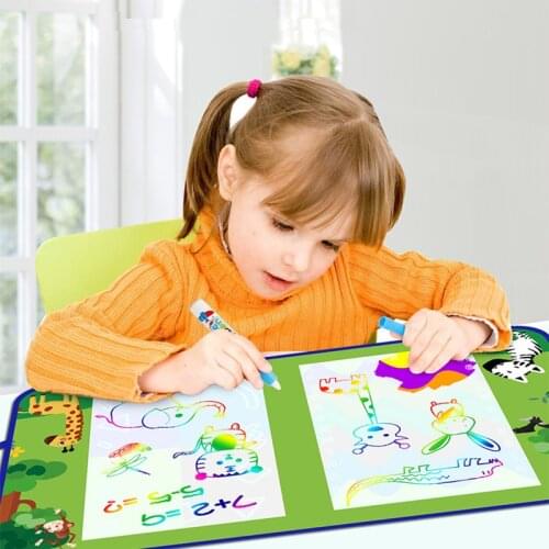 30*47cm Portable Water Drawing Book & Magic Pen Travel Doodle Book Reusable Painting Coloring Board Educational Toys for Kids