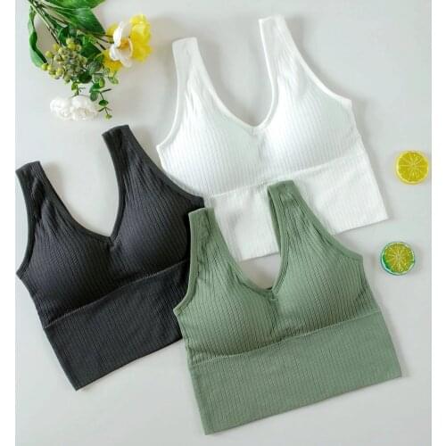 CHRLEISURE New Sexy Push UP Bra Woven Wrapped Top Underwear V-Tie Bra Pad Wireless Sports Bra 2021 Sleeveless