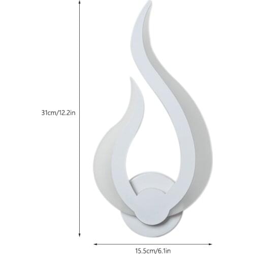 LED Wall Lamp Flame Bedside Light For Bathroom Bedroom Acrylic Wall Sconce White Indoor Lighting Decoration AC100-265V