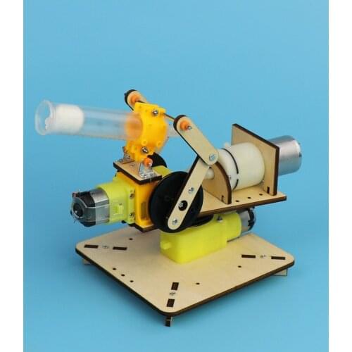 Technology Small Production Cannon Multi-axis Rotating Platform DIY Puzzle Children and Students Assembling Electric Toy