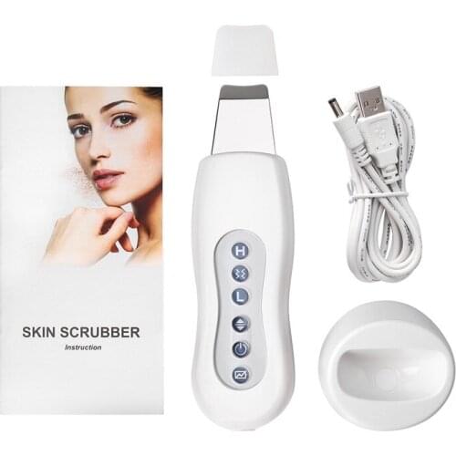 Ultrasonic Skin Scrubber Cleanser Face Cleaning Machine Acne / Dead Skin Removal Facial Massager Ultrasound Peeling Clean Tone