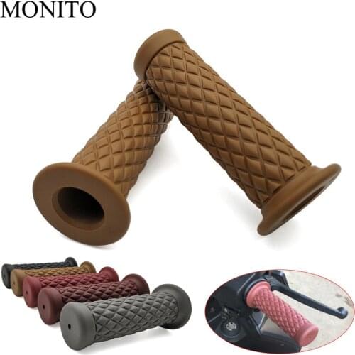 Universal 7/8" 22MM Vintage rubber Motorcycle handle grips moto handlebar For Honda Grom Cb190r Cbr250r Yamaha Fz1 Fz6 Ybr 125
