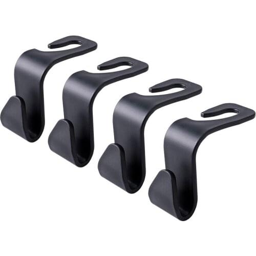 Universal Car Headrest Back 4pcs Seat Hook Seat Hanger Vehicle Organizer Holder for Handbags Purses Grocery Bag Car Storage