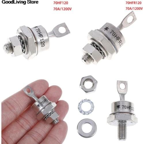 1PC Hot Sale 70A 1200V 70HF120 70HFR120 High Power Rectifier Metal Stud Type Rectifier Diodes Accessories