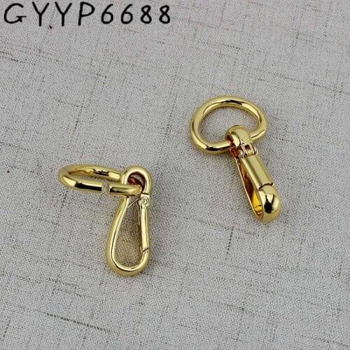 High quality 4pcs Deep gold Trigon Triangle buckle Chunky D ring Purse snap hooks for bag Hardware Accessories metal handbags