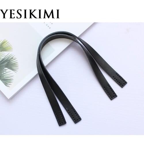 YESIKIMI 1 Pair Bag Handles DIY Bag Belt 40.5*1.5cm Genuine Leather Accessories Replacement Shoulder Short Straps