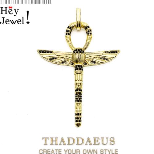 Cross of Life Ankh with Scarab Golden Pendant, 2021 Vintage Fine Jewelry 925 Sterling Silver Protective Amulet For Woman & Men