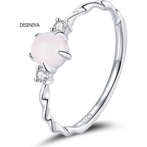 925 Sterling Silver Moonstone Ring Finger Rings for Women Vintage Retro Stackable Rings Band Silver Fine Jewelry SCR26689