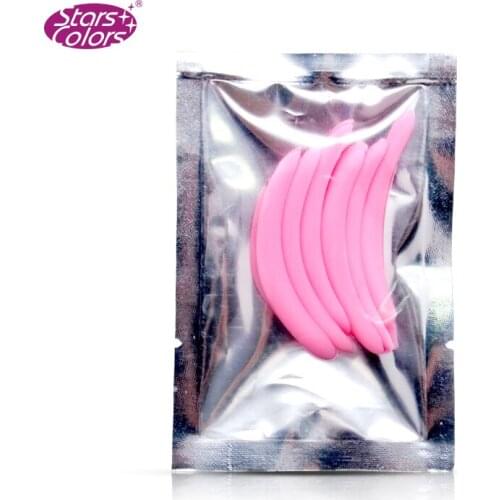 10 bags(30 pairs) 99 Perm Eyelash Patch reusable silicone perming rods pink cutting shape 3 sizes in one bag