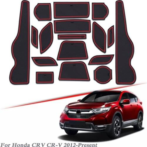21pcs Car Styling For Honda CRV CR-V 2012-2020 Latex Gate slot pad Interior Door Groove Mat Non-slip dust Mat Auto Accessories