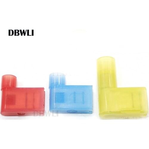 30pcs Fully Insulated Flag Wire Connector Quick Disconnects Wiring Female Spade Nylon Wire Crimp Terminal Assortment Set