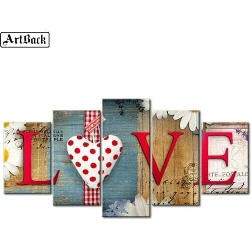 5 spell love icon diamond painting full square home decoration cross stitch diamond mosaic 3d round embroidery wall sticker