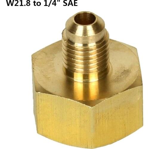 Car Conditioner Adapter Refrigerants Bottle Adapter For R134A W21.8 To 1/4'' SAE Valve Fitting Adapter Gold Color