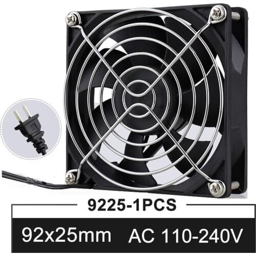Gdstime AC 110V 120V 220V 240V 90mm EC Brushless Fan 9225 with Screws/Grill Computer Case Cooler Computer Case Cooler
