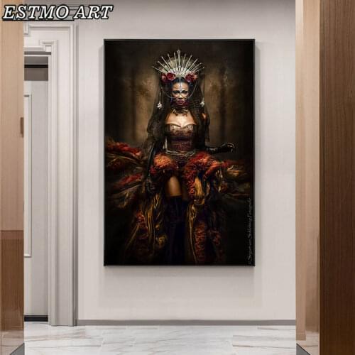 Black and red wedding poster medieval retro woman canvas print luxury living room wall home decoration painting wall prints
