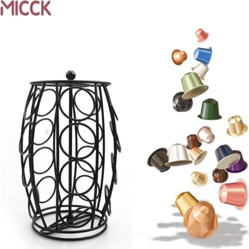 MICCK Metal Coffee Capsule Holder Storage Coffee Capsule Stand Iron Chrome Plating Stand Coffee Capsule Rack For Nespresso