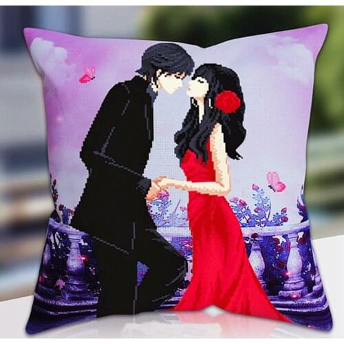 Diy 5D printed Get married cross-stitch pillow kit embroidery needlework sets counted kits patterns paintings accessories fabric