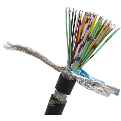 Flexible IO Control Cable 50 core 0.08mm² 28AWG Shielded Wire with Tinned Pure Oxygen Free Copper 1m