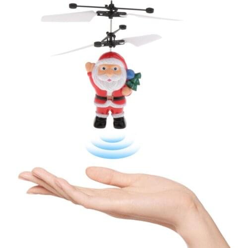 Santa Claus figure model Induction infrared Flying toys RC drone Girl Boy Christmas Childrens Gift Toy