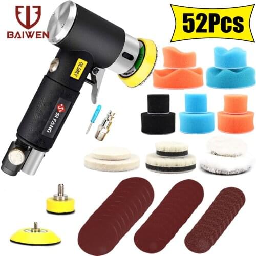 Mini Grinding Machine 2/3'' Orbital Air Sander Pneumatic Polishing Kit Protable Air Tools Buffer Dual Action Polisher Tool