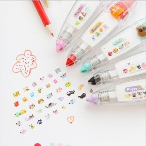 Cartoon Animals Press Type Party Decor Correction Tape DIY Diary Stationery Scrapbooking Tools Kids Gifts Office School Supplies