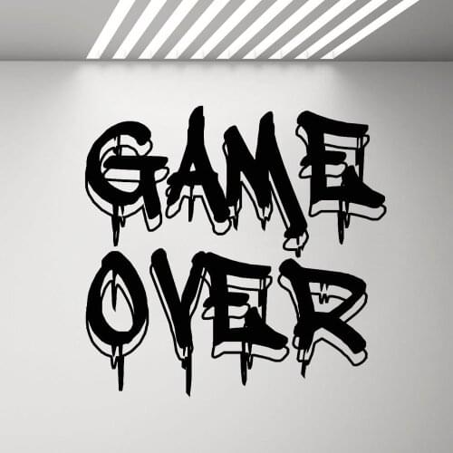 GAME OVER Wall Decal for Bedroom Home Decoration Boys Girls Room Wall Stickers Gamer Video Game Vinyl Decals Mural PS4 G289