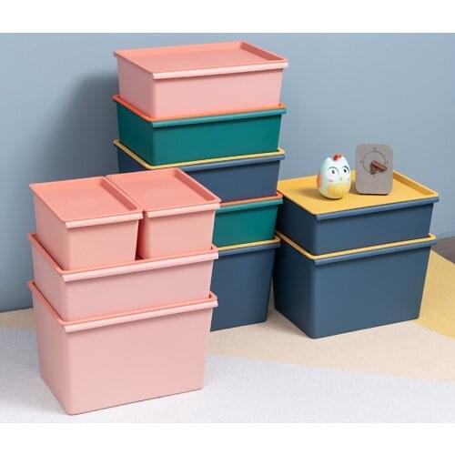 Desktop Storage Organizer Containers Bins Plastic Toy Clothing Sundries Storage Box with Lids