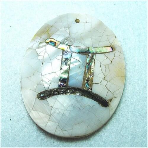 Natural shell pendants 12 western constellations signs special for your jewelry pendants size 53x40mm diy beads accessories