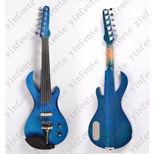 One 4/4 Electric Violin Guitar New 6 string Shape Many Colors Solid wood Blue