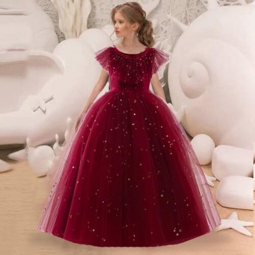 Formal Kids Evening Long Dresses For Girls Piano Performance Princess Dress Clothes Ceremony Wedding Party Girl Dress Costumes