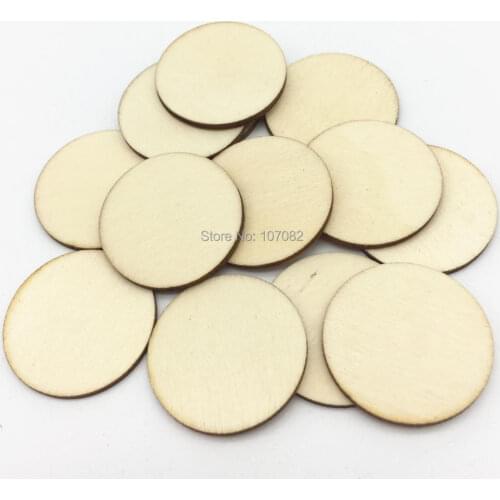 50pcs 38mm 1.5 inch Blank Unfinished Natural Wood Circle Round Chips Disks Embellishments DIY CRAFTS
