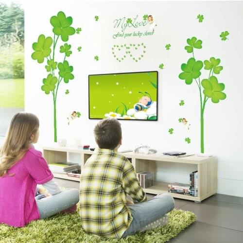 Romance love grass wall stickers PVC Material DIY wall decals for Livingroom TV sofa background wall home decor sticker