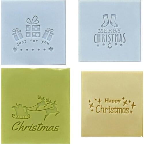 Merry Christmas Handmade Soap Making Stamp Transparent Resin Xmas Star Gift Natural Acrylic Soap Chapter Custom