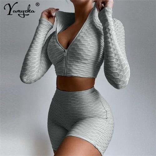 Sexy Solid Yoga Sportswear outfits 2 two piece summer shorts set women casual fashion biker shorts and corset crop top suits hot