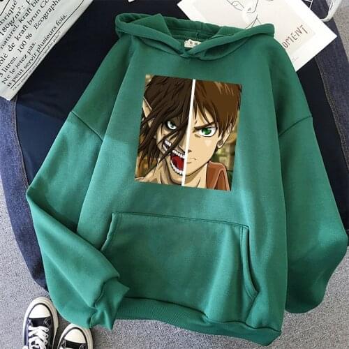 Attack On Titan Anime Men Hoodie Eren Yeager Shingeki No Kyojin Kawaii Pullover Streetwear Print Aesthetic Sweatshirt
