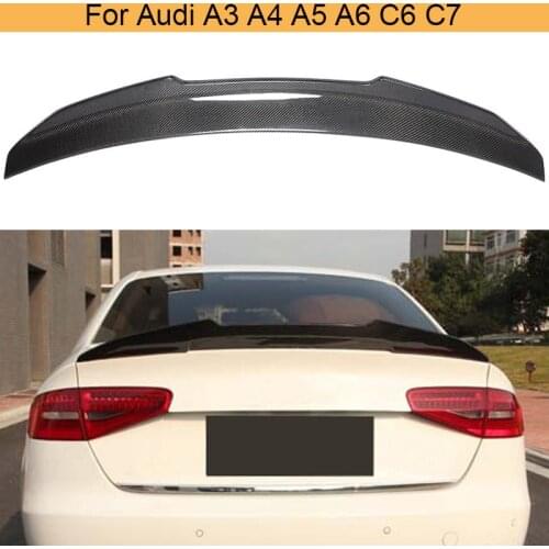 Carbon Fiber Rear Trunk Spoiler Wing for Audi A3 A4 A5 A6 C6 C7 2008 - 2019 Car Rear Tail Trunk Boot Lip Wing Spoiler