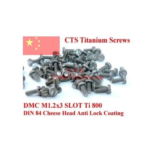Titanium Alloy screw M1.2x3 DIN 84 Cheese Head Slotted Driver 12 pcs