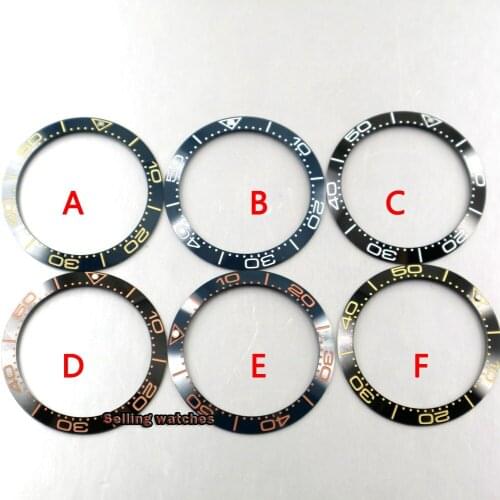 High Quality Watch Bezel 38mm Black/Blue Ceramic Watch Bezel Insert For 40mm Parnis Automatic Mens Watch