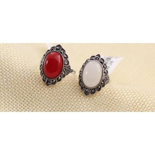 Lady opal jewel studded fashion all-match European beauty Ring Jewelry